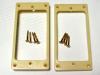 PAIR LES PAUL ELECTRIC GUITAR PICKUP SURROUNDS RINGS CREAM WITH GOLD SCREWS